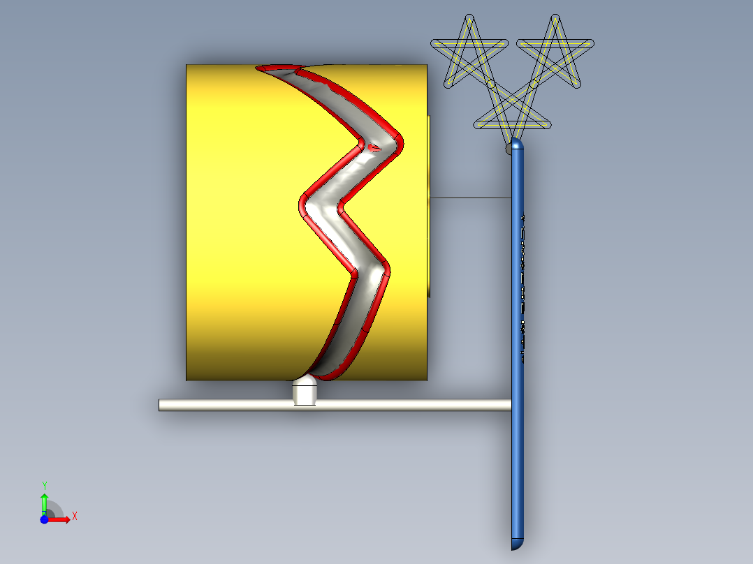 混合凸轮机构前视图