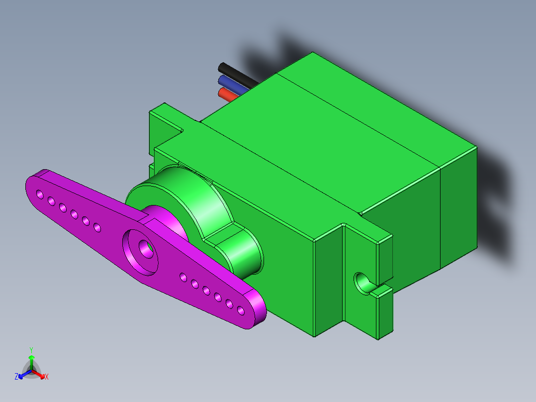 A0003364-伺服电机 舵机正等轴测图