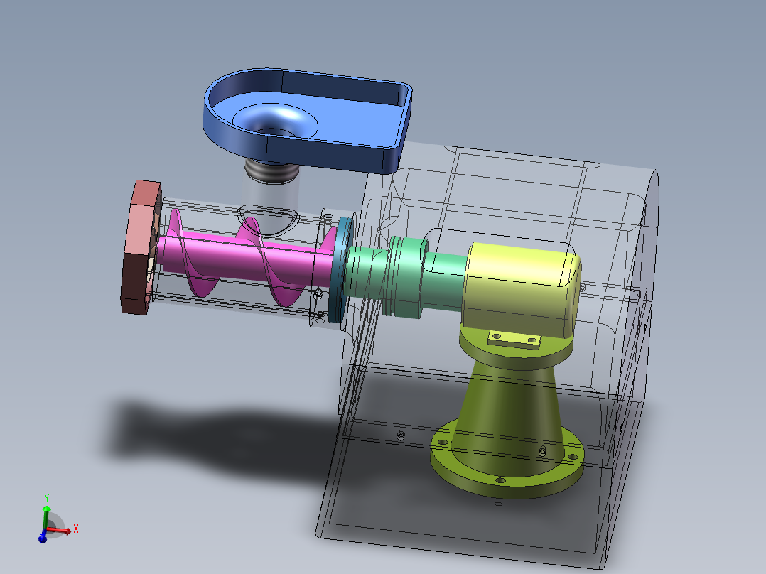 家用电动绞肉机设计-家用绞肉机设计（含三维SW模型+CAD图纸+说明）