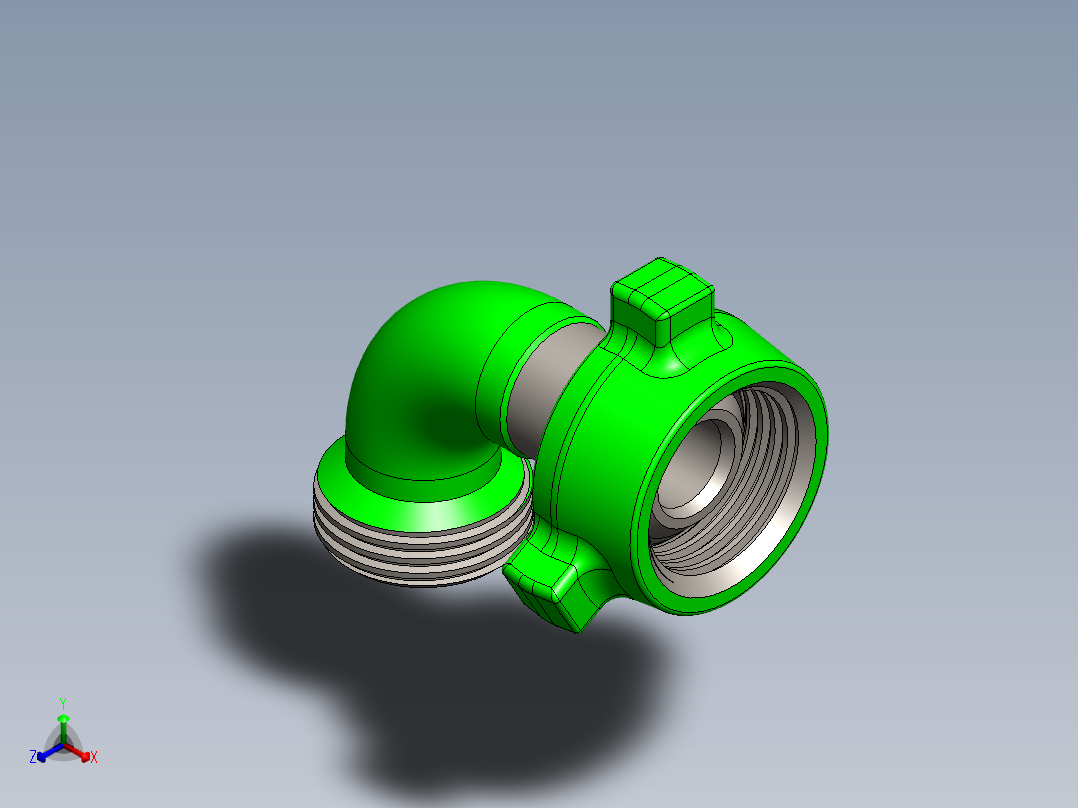 弯头正等轴测图
