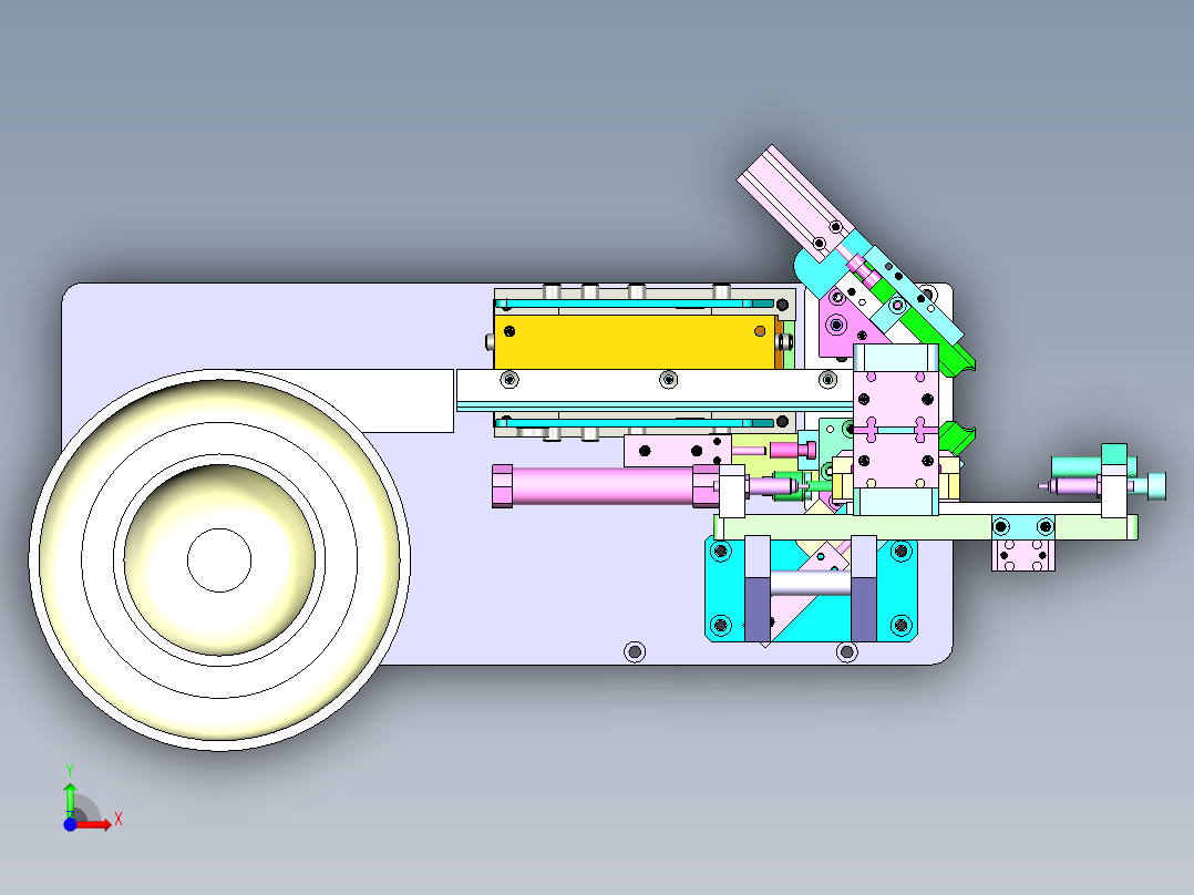 5mm金属套环振动盘排列与抓具设计前视图