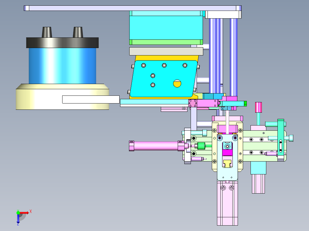 5mm金属套环振动盘排列与抓具设计俯视图