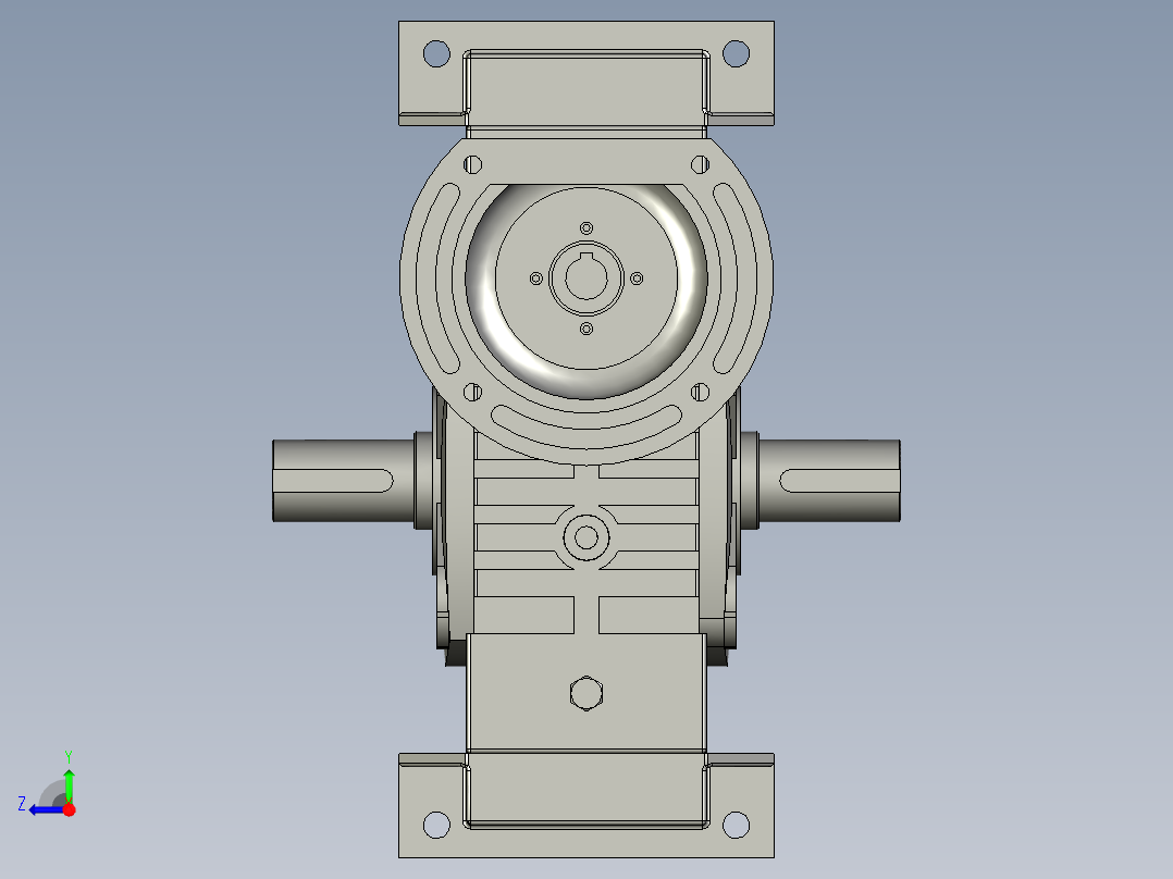 WPWDT型蜗轮蜗杆减速机WPWDT135-40-C右视图