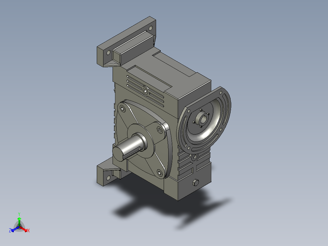 WPWDT型蜗轮蜗杆减速机WPWDT135-40-C正等轴测图