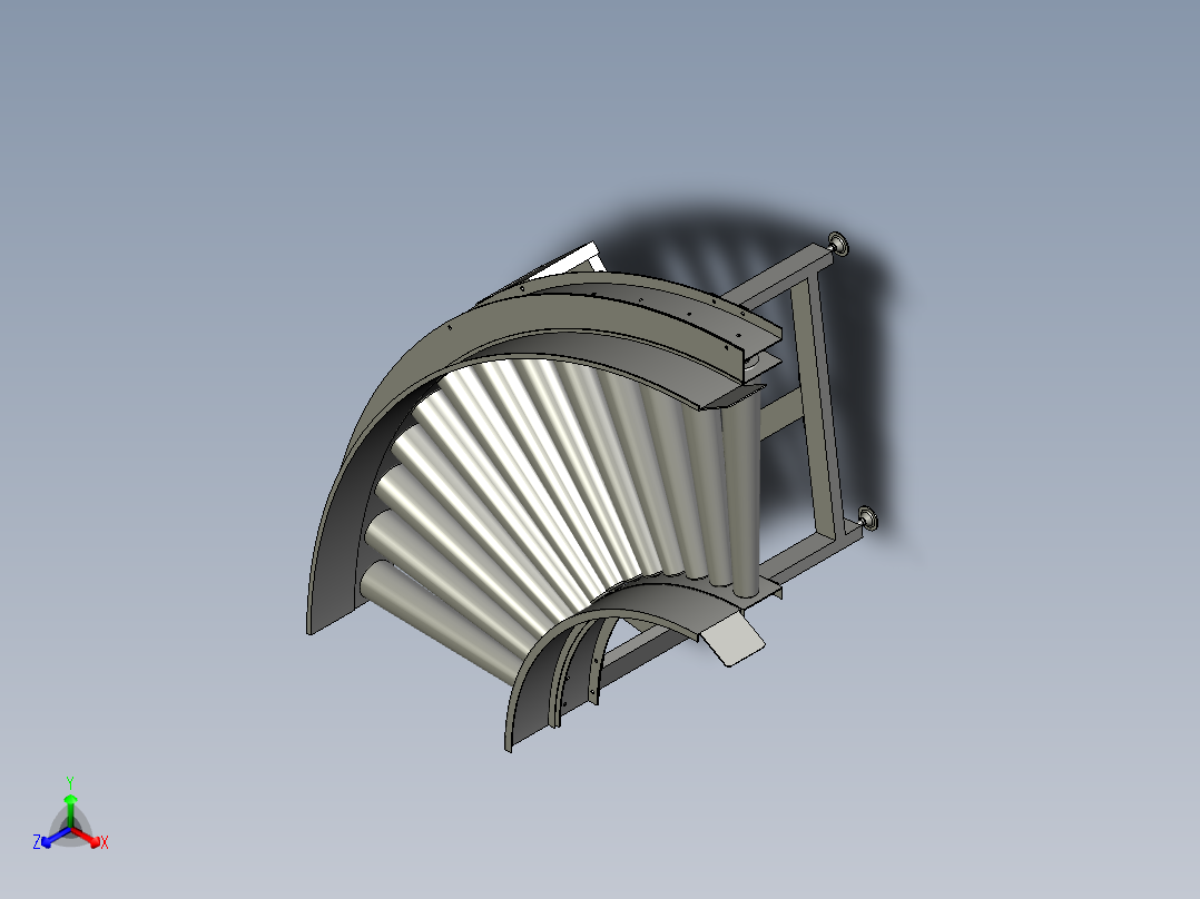 90锥形弯道机正等轴测图