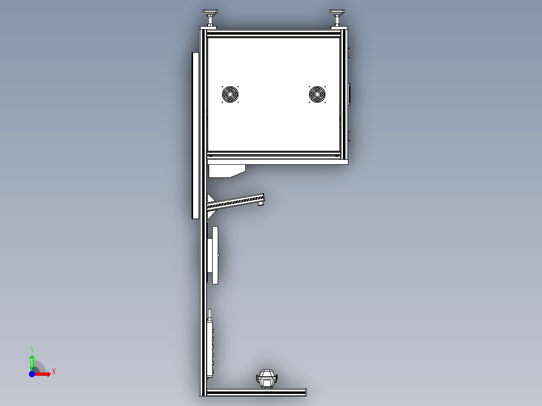 标准坐式工作桌前视图