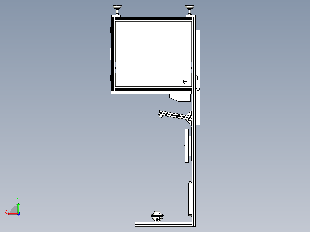 标准坐式工作桌后视图