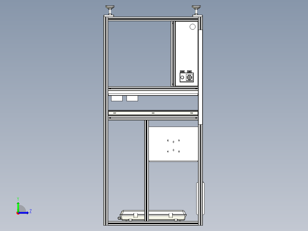 标准坐式工作桌左视图