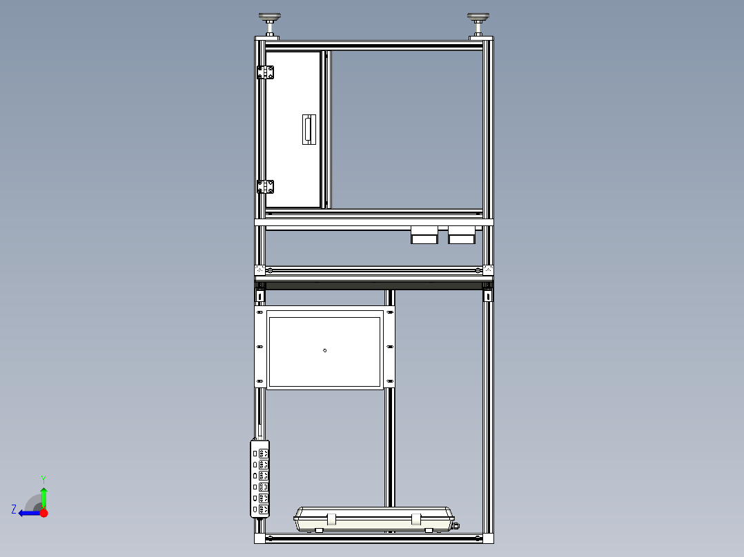 标准坐式工作桌右视图