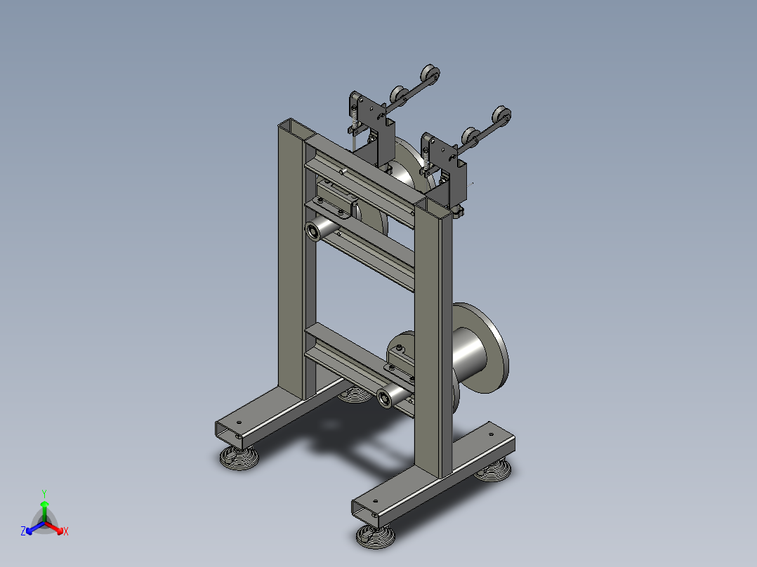 自动带刹车双头放线机正等轴测图