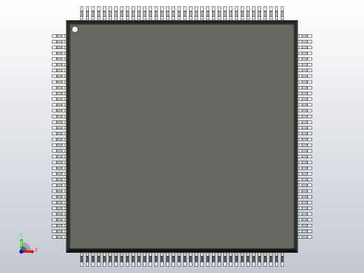 QFP 封装（四方扁平封装）QFP50P2200X2200X160-144N前视缩略图