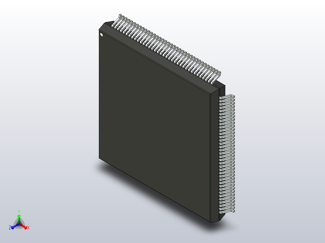 QFP 封装（四方扁平封装）QFP50P2200X2200X160-144N正等轴测图