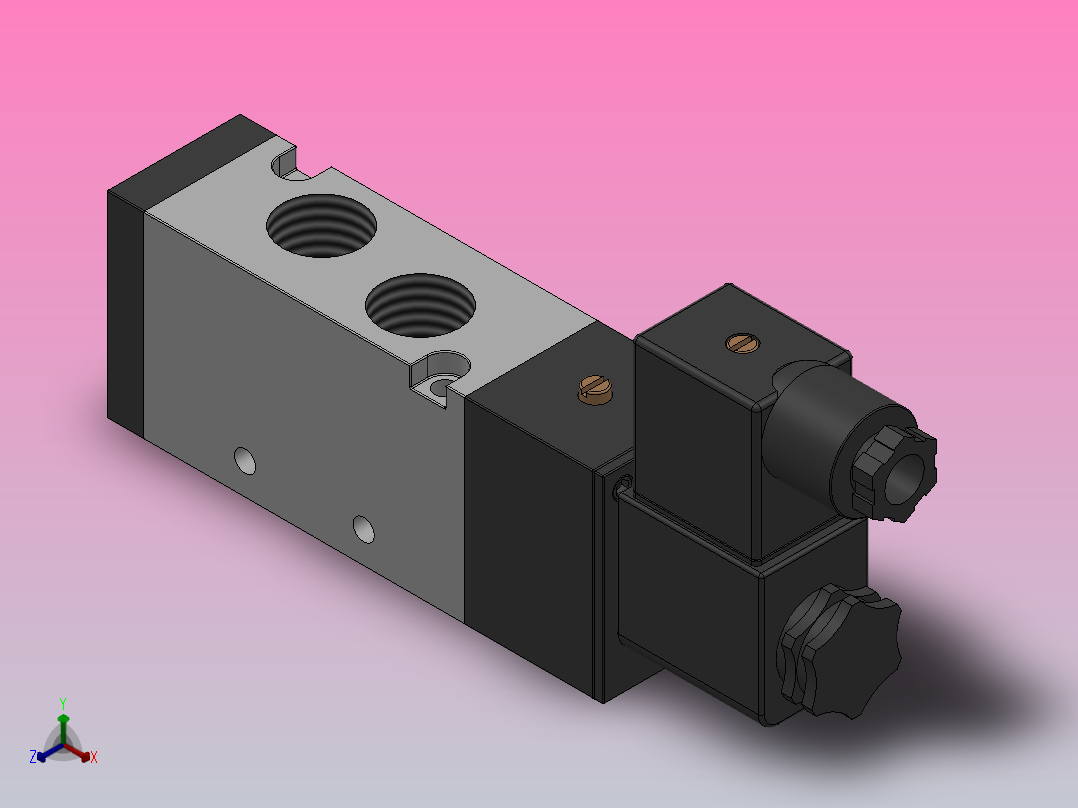 二位五通单电控换向阀（插座式）[XC4V310-10-D]主视图