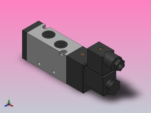 二位五通单电控换向阀（插座式）[XC4V310-10-D]正等轴测缩略图