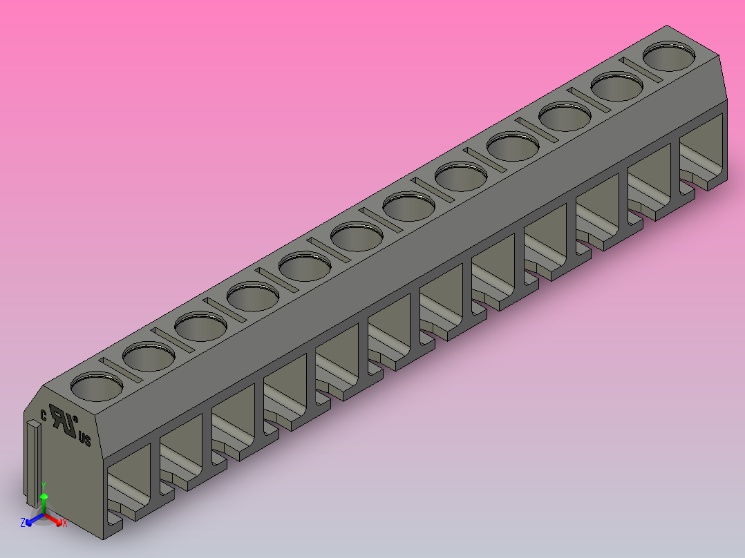 12针DG306 5灰色间距5毫米ipt主视图