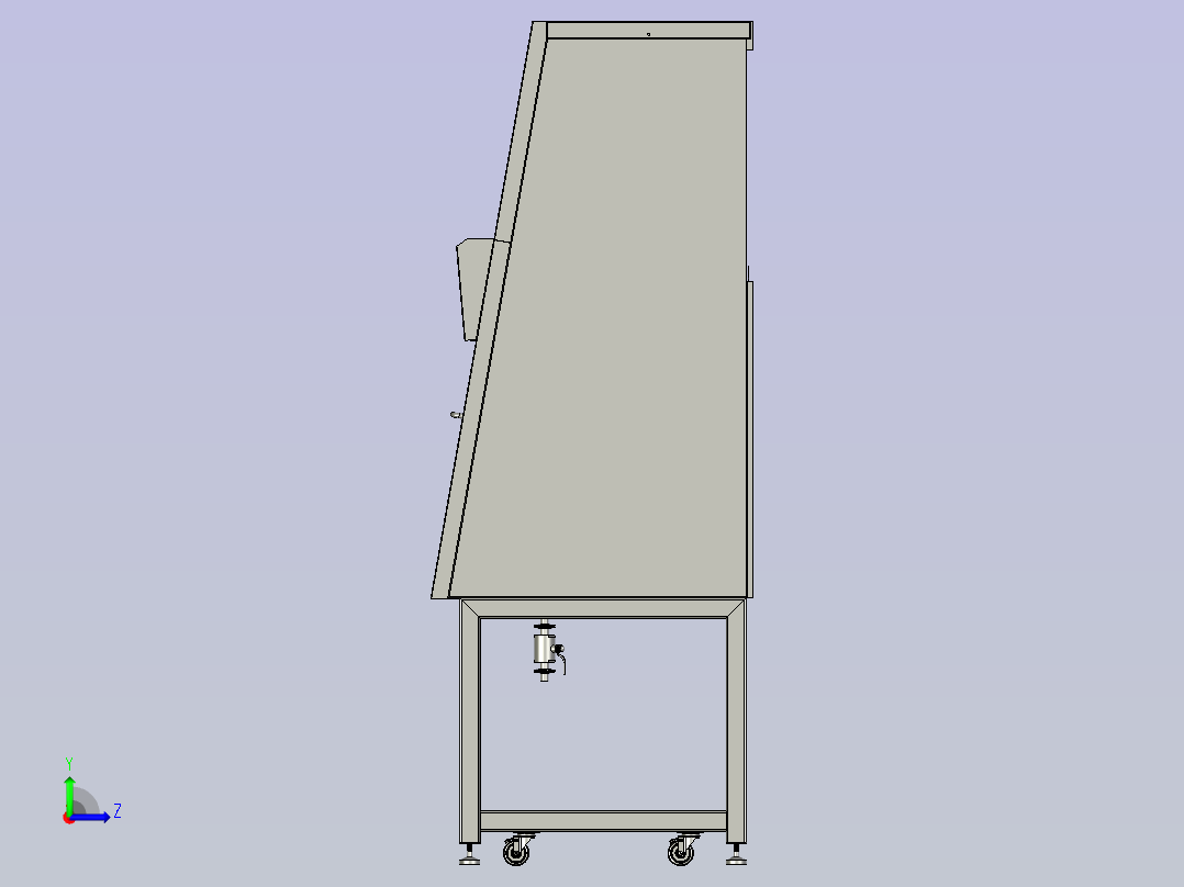 台式落地式全钢通风柜排风柜毒气柜左视图