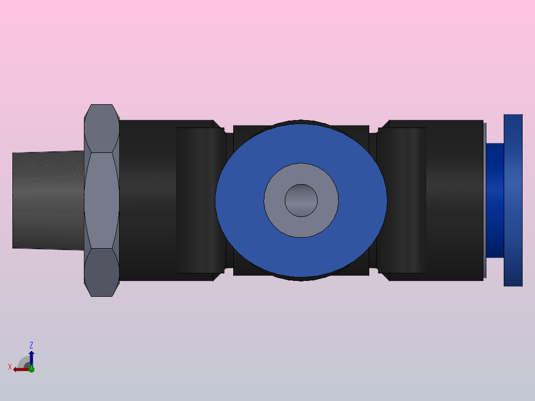 IPD-N 螺纹侧三通-NPT螺纹_IPD1-2-NO2右视图