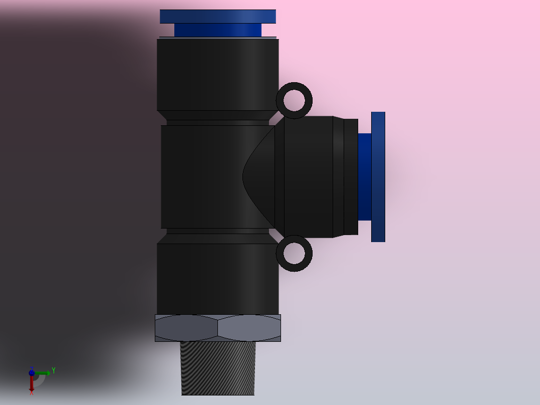 IPD-N 螺纹侧三通-NPT螺纹_IPD1-2-NO2俯视图