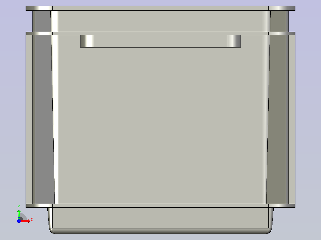 灰色封闭式收纳箱前视图