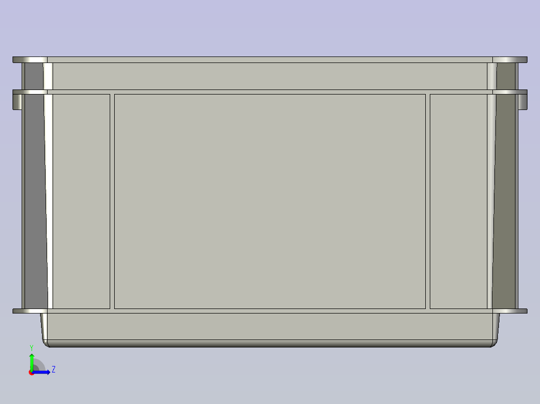 灰色封闭式收纳箱左视图
