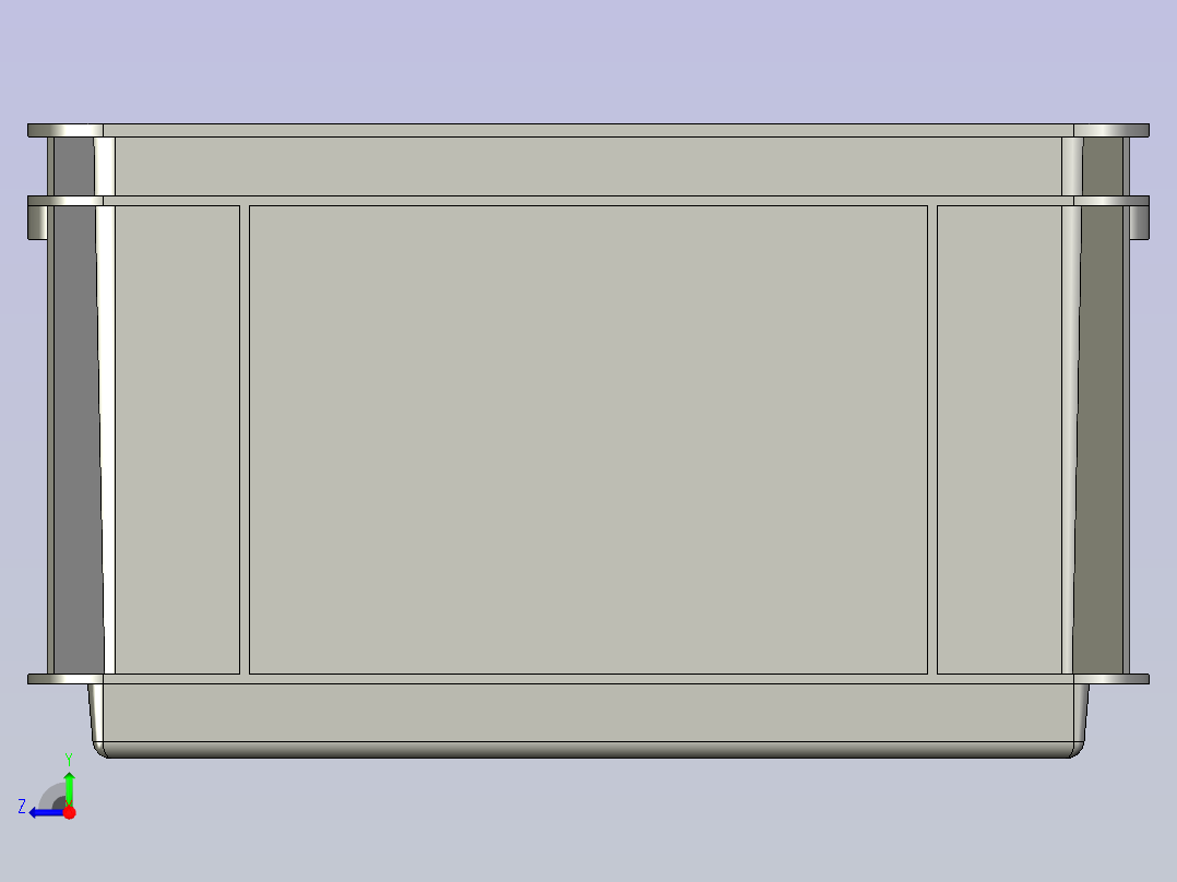 灰色封闭式收纳箱右视图