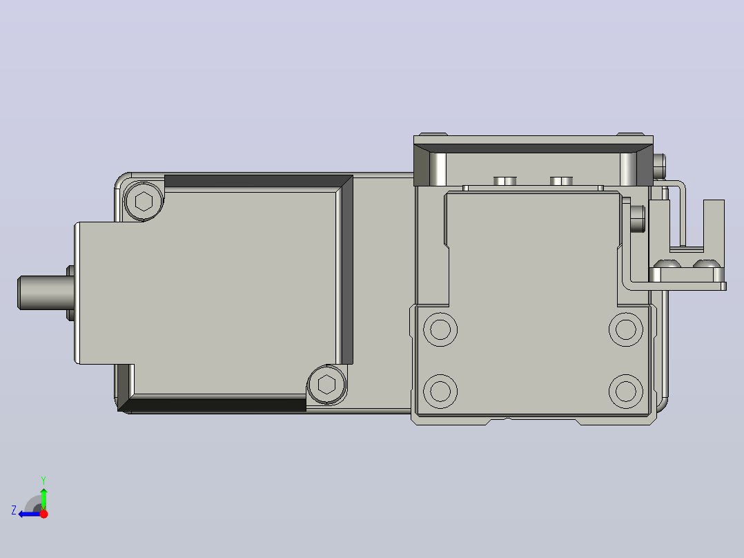 GTH4-L#-450-BL-M05-C3 GTH4内嵌式螺杆滑台 电机左折 Toyo直线模组右视图