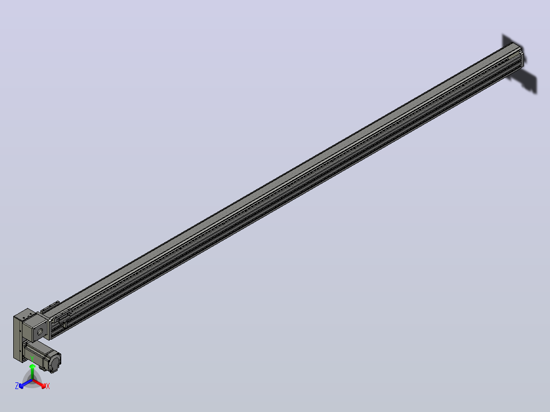 皮带直线轴半封闭可选导轨TPA-HNB-65S-90-L2000-LP-C-P10-N3正等轴测图