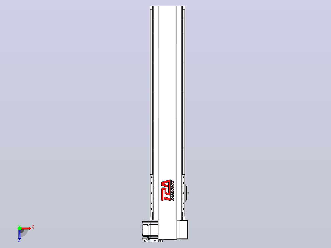 皮带直线轴半封闭可选导轨TPA-HNB-120D-110-L500-RP-Y-P40-N3俯视图