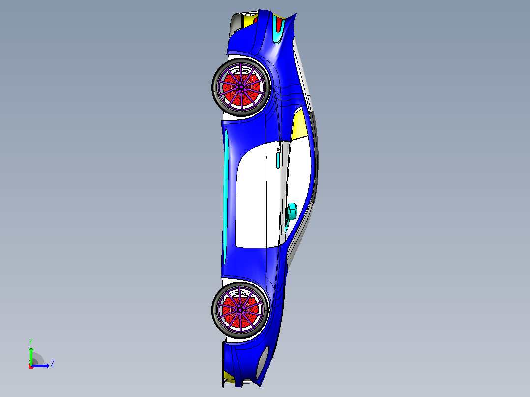 阿斯顿马丁轿跑CATIA V5 r21模型左视图