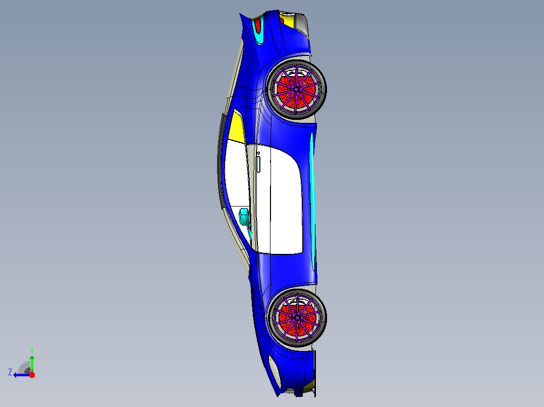 阿斯顿马丁轿跑CATIA V5 r21模型右视图