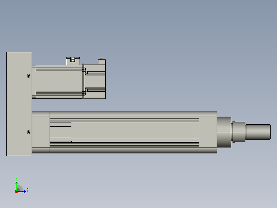 MTE63-150-P-M400W-A-S3 MTE63电动缸 最大负载300kg 400W电机间接安装左视图