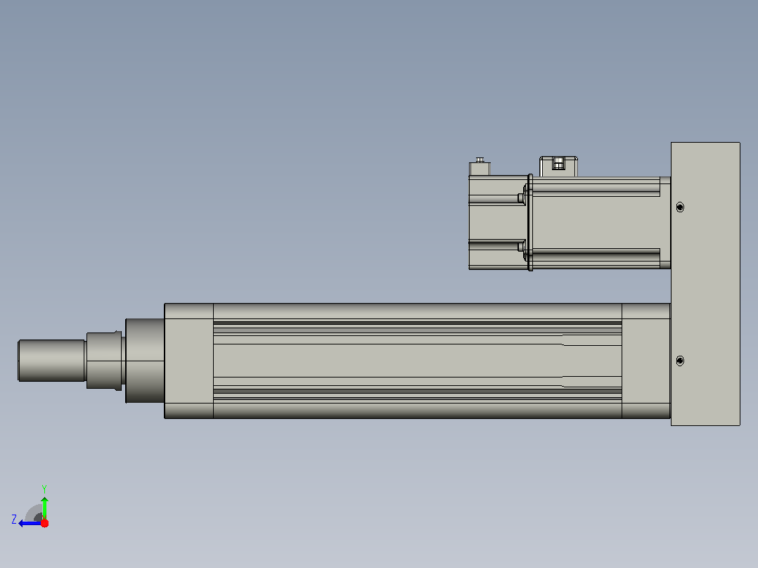 MTE63-150-P-M400W-A-S3 MTE63电动缸 最大负载300kg 400W电机间接安装右视图