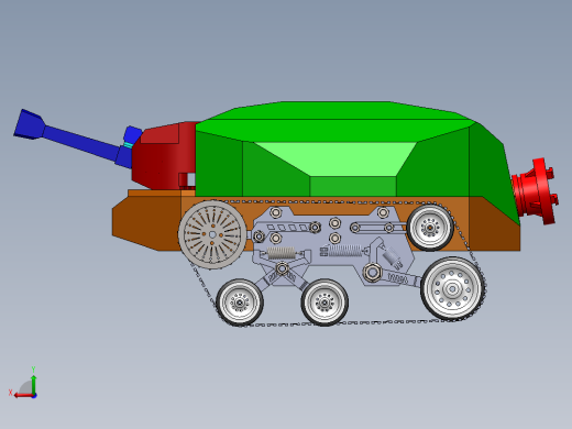 隧道消防履带机器人底盘3D建模图纸 SOLIDWORKS设计后视缩略图