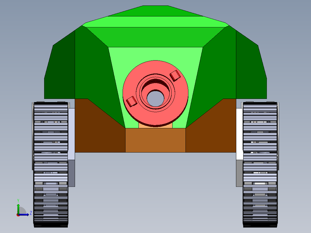 隧道消防履带机器人底盘3D建模图纸 SOLIDWORKS设计左视图
