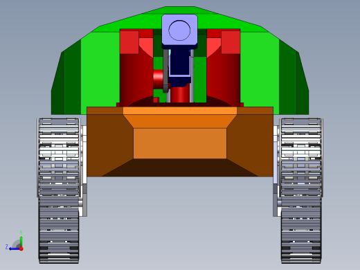 隧道消防履带机器人底盘3D建模图纸 SOLIDWORKS设计右视缩略图