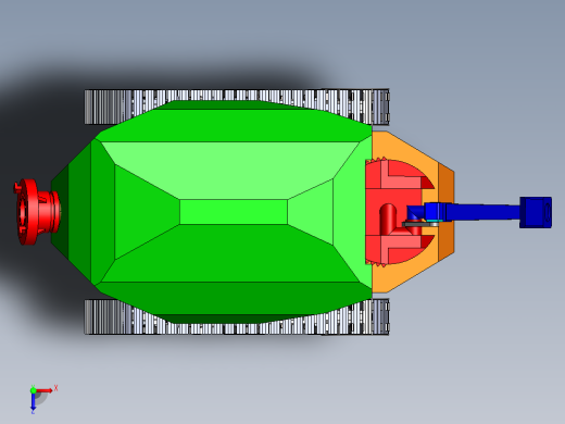 隧道消防履带机器人底盘3D建模图纸 SOLIDWORKS设计俯视缩略图