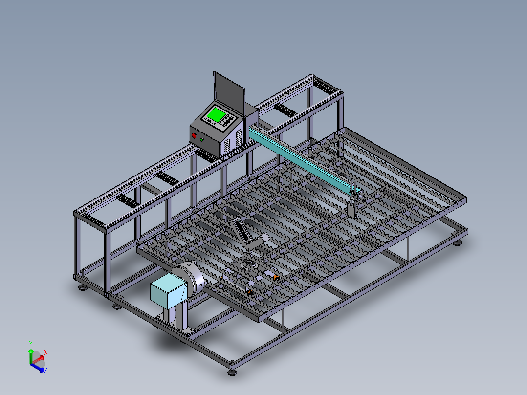 G459 便携式激光切割机机械部分正等轴测图