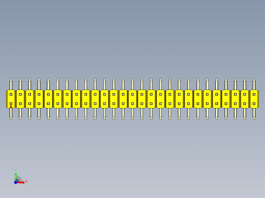 彩色公排针 100mil 2.54mm 系列-DS1022_yellow_54p_100mil_TypeSMT_rev1.0前视缩略图