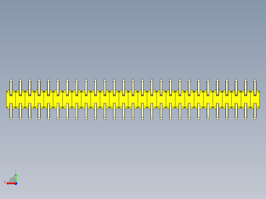 彩色公排针 100mil 2.54mm 系列-DS1022_yellow_54p_100mil_TypeSMT_rev1.0后视缩略图