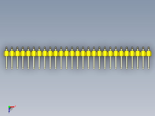 彩色公排针 100mil 2.54mm 系列-DS1022_yellow_54p_100mil_TypeSMT_rev1.0俯视缩略图