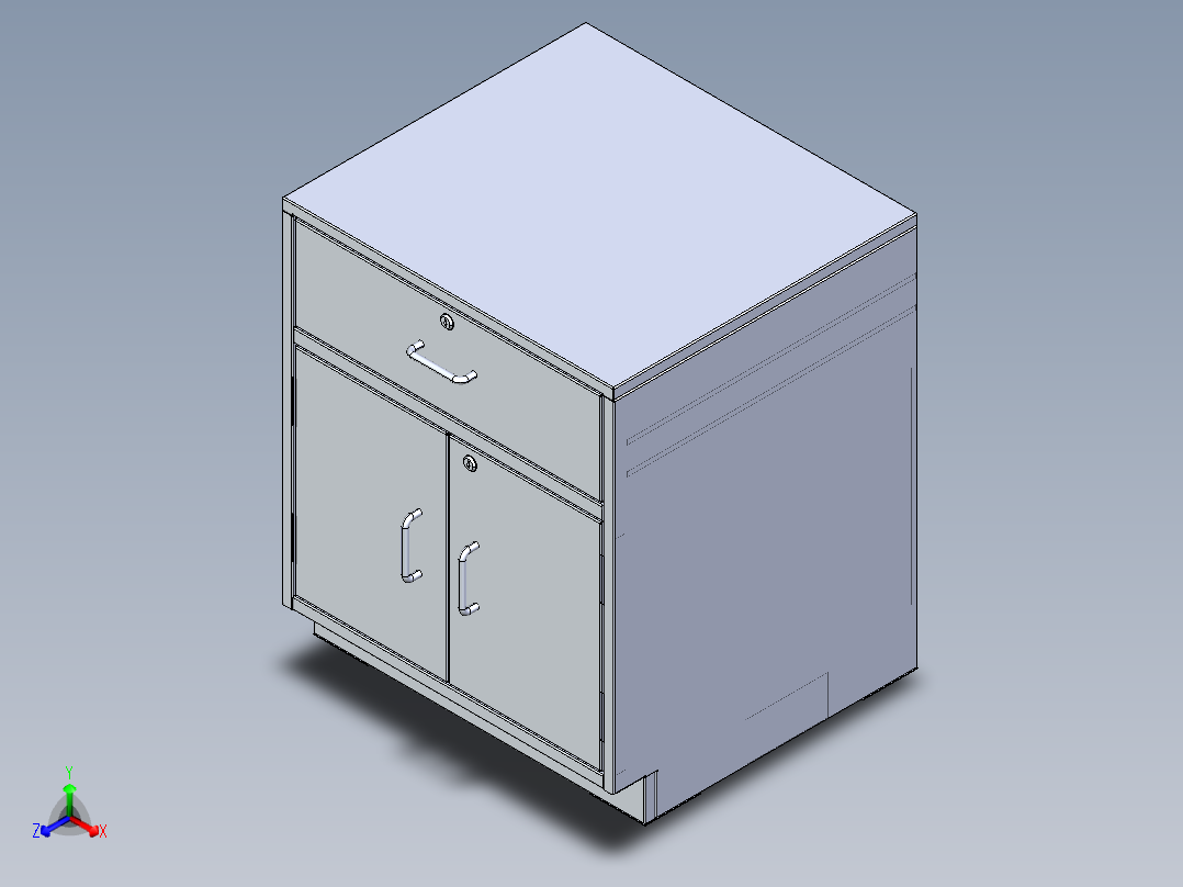 实验室家具橱柜一抽屉两扇百叶窗
