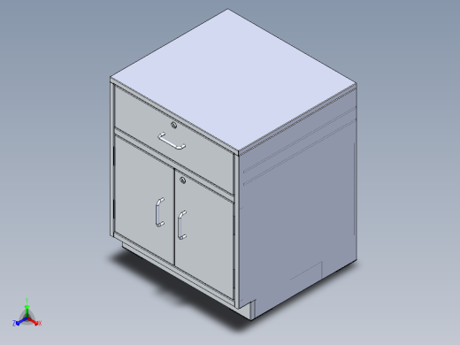 实验室家具橱柜一抽屉两扇百叶窗
