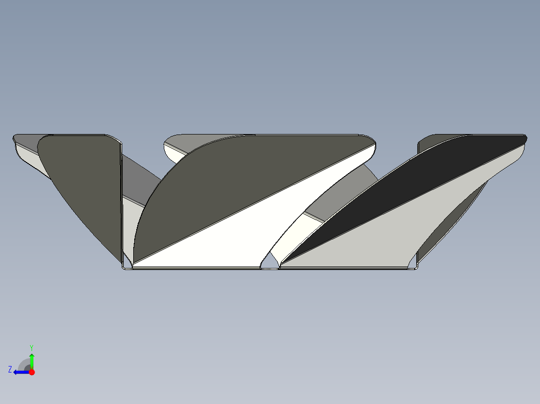 金属板碗右视图