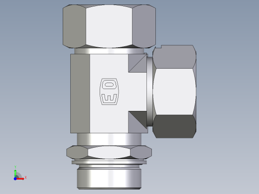 卡套式工业通用硬管接头EO_Adjustable_locknut_run_tee_LEE38SMCF前视缩略图