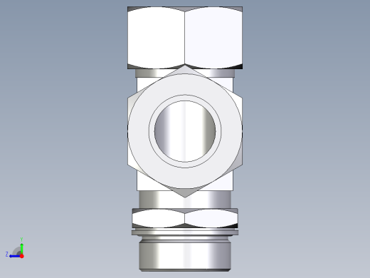 卡套式工业通用硬管接头EO_Adjustable_locknut_run_tee_LEE38SMCF右视缩略图