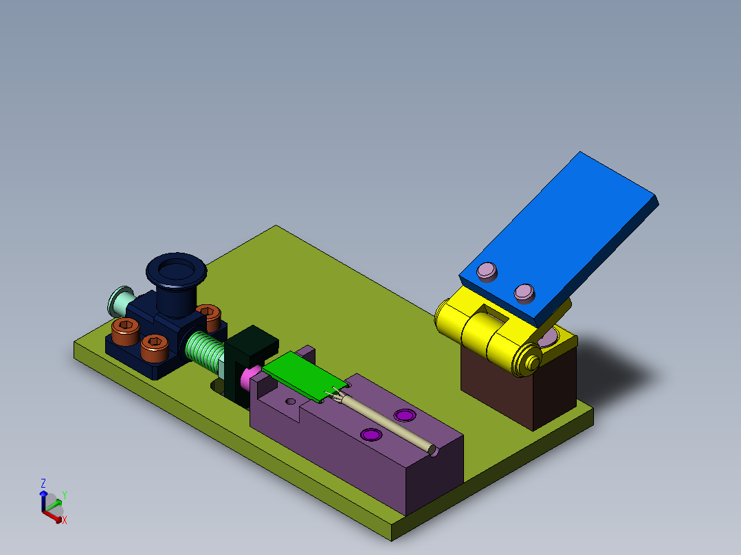 小型电路板焊接夹具正等轴测图