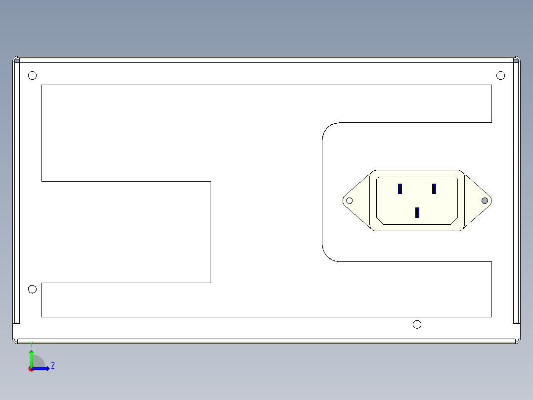 简化ATX PS单元120毫米风扇左视图