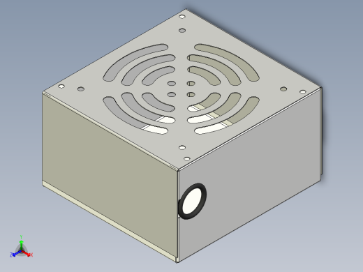 简化ATX PS单元120毫米风扇正等轴测缩略图