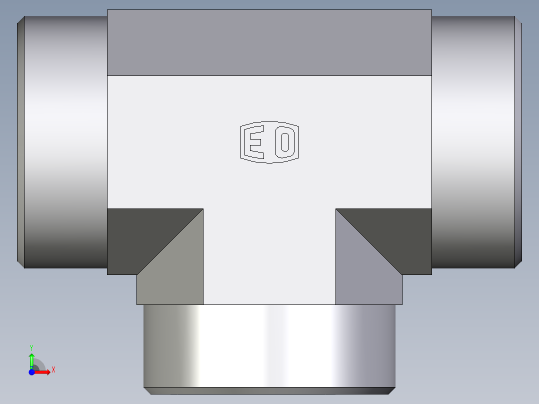 卡套式工业通用硬管接头EO_Union_tee_T35LCFX前视图