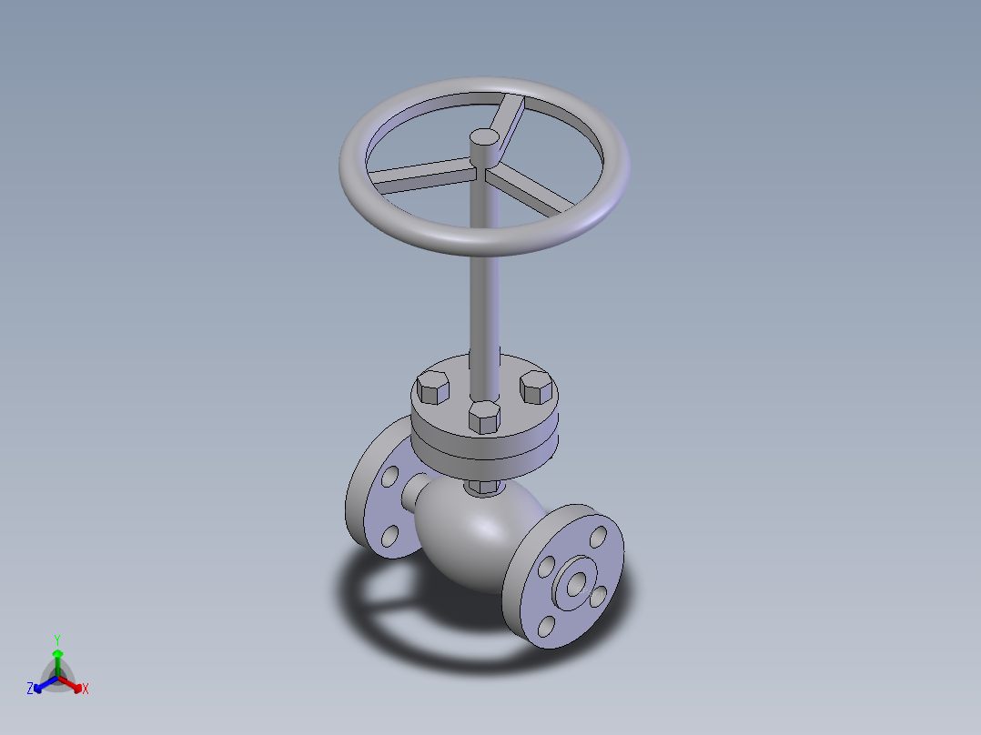 globe valve (asme b16.34) fl -150-2500正等轴测图